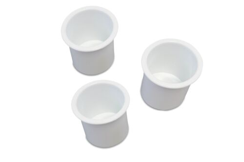 3 Pcs White Boat Plastic Cup Drink Insert Holder Boat Marine Pontoon Universal