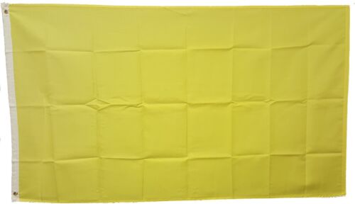 SOLID YELLOW 3'x5' FLAG WITH GROMMETS 3 FOOT X 5 FOOT POLYESTER INDOOR/OUTDOOR 