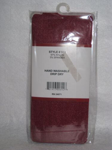 Fits 5'2" to 5'6" Burgundy 97% Nylon NIP Details about   Ladies Fashion Tights by  Excell 