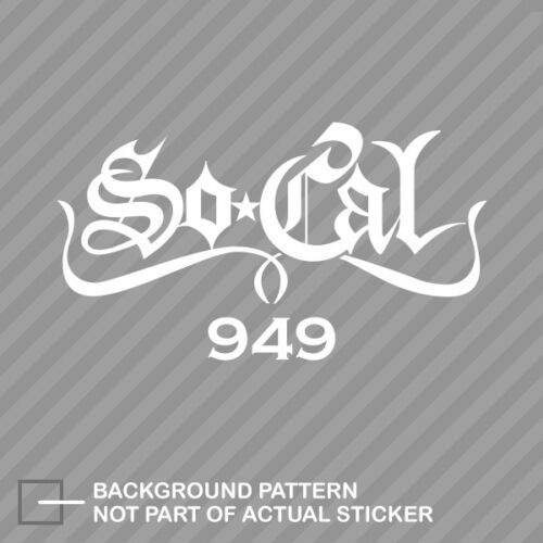 So Cal 949 Sticker Decal Vinyl Pride Represent SoCal