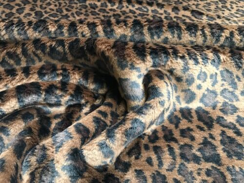 Webpelz Kurzhaar kuscheliges Kunstfell Stoffe Dekoration 1309 Braun Leopard