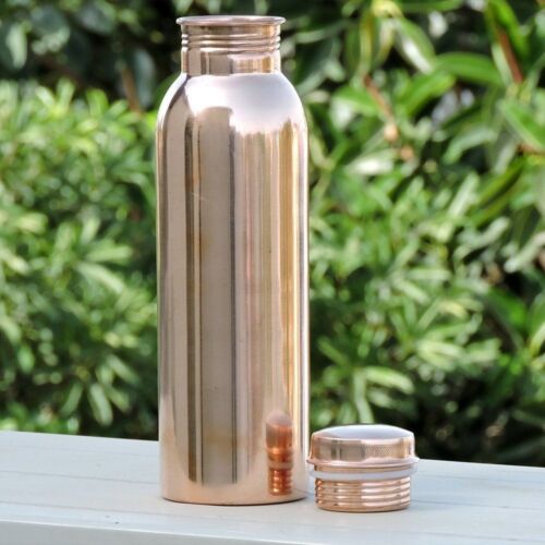 Pure Copper Water Bottle 700 ml Handmade Ayurveda Yoga Health Benefit Joint Free