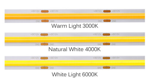 FCOB LED Strip Light 300 LEDs High Density Flexible COB Led Light RA80 DC12V 24V 