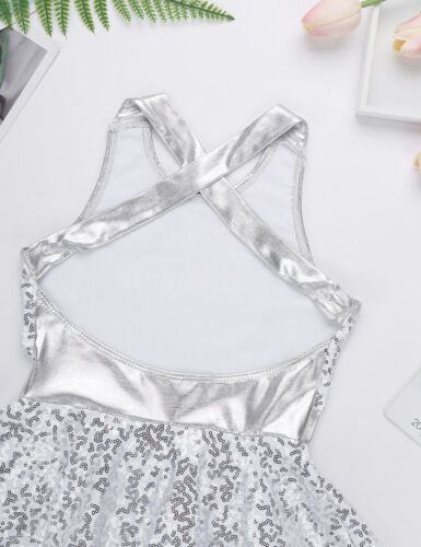 UK/_Girls Jazz Hip Hop Dance Dress Kids Sequined Outfit Leotard Dancewear Costume