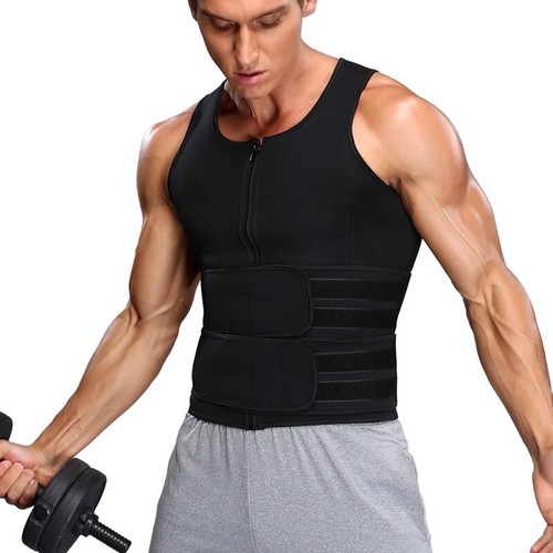 Men Neoprene Sauna Vest Body Shaper Waist Trainer Fat Burner Shapewears Gym Tops