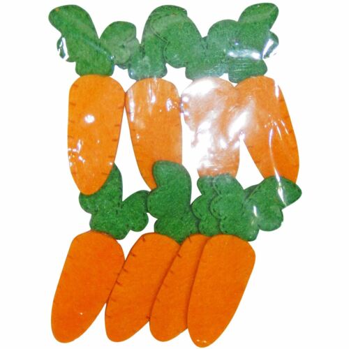 EASTER CARROTS FELT SOFT EASTER BRIGHT ART CRAFT DECORATIONS PARTY PACK 1X OF 8 