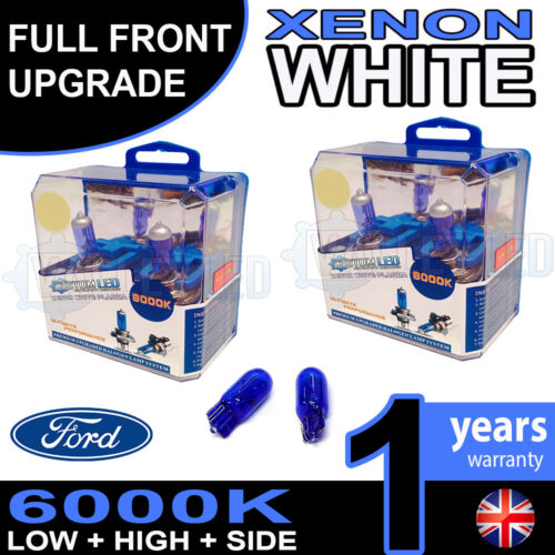Fiesta Mk7 08-on Xenon White Upgrade Kit Headlight Dipped High Side Bulbs 6000k