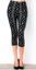 Women/'s Black Skull Mandala Capri Halloween Leggings Print Soft ONE SIZE OS 2-12