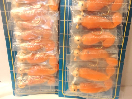 1//16 Oz New Orange Body 24 Total Jigs MIC Painted Jig Heads 2 Cards