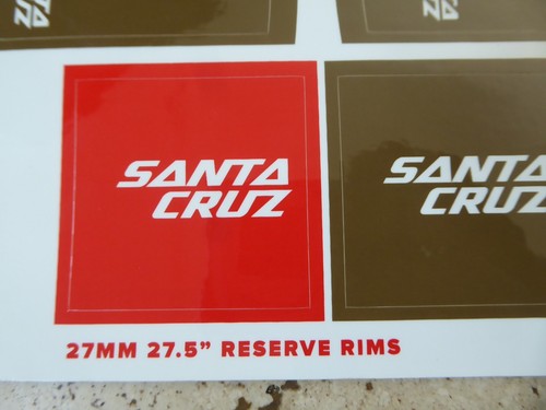 Brand new Santa Cruz Reserve Wheel sticker pack 29/" 27.5/" 30mm 27mm 25mm Decal