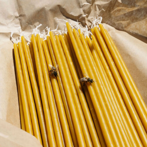 hand dipped 11/" // 27cm Pure beeswax church taper Greek candle Discount Packs