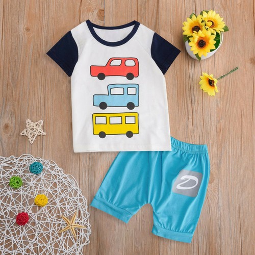 Infant Kids Boy Girl Summer Clothes Short Sleeve Cartoon Tops T-Shirt Blouse L