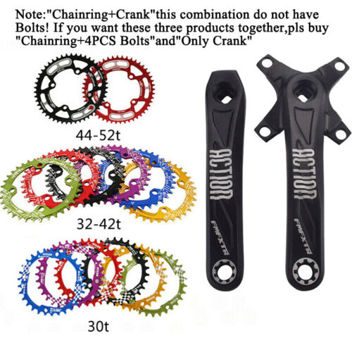 Crankset 30-52T 104BCD Crank 170mm Narrow Wide Chainring MTB Bike Chainwheel CNC 