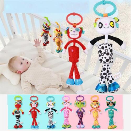 Newborn Baby Musical Stroller Crib Toys Animal Rattle Plush Doll for Infant 6A