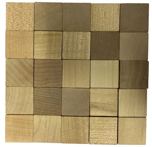 100 1/" Wooden Blocks Good Wood Cubes Squares Arts Crafts Unfinished Bagged New