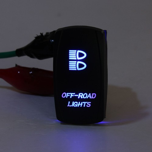 WATERPROOF CAR BOAT LASER ETCHED ROCKER SWITCH DUAL LED ILLUMINATED ON-OFF 12V