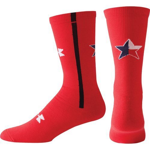 2 Pair UNDER ARMOUR Mens M 4-8.5 Lone Star State Texas Flag Crew Socks U440 Tech