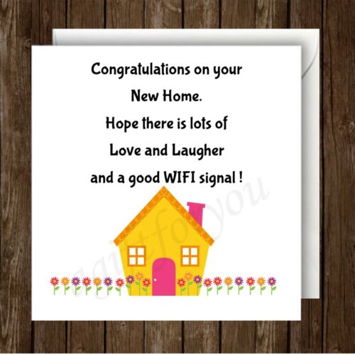 Size 6x6 Blank Inside Congratulations on your New Home Greeting Card 