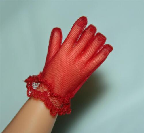 For 18/" 20/" Miss Revlon Doll NEW Sheer RED Wristlet Gloves w// Lace Trim