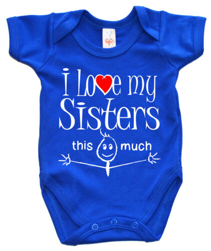 Funny Baby Bodysuit /"I Love My Sisters This Much/" Babygrow Vest Boy Girl Clothes