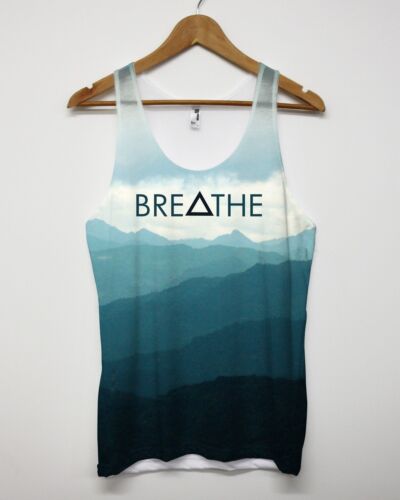 Breathe All Over Vest Print Triangle Hipster Tank Top Apparel Men Women Mountain
