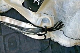 Aubade Ivory/Black Collection CHAR Sheer Lace/Mesh Balconette U/W Bra
