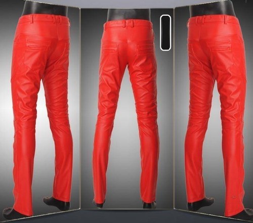 fashion Mens personality slim trousers fight skin pu leather pants 4 colors