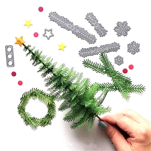 Metal Christmas Tree Wreath Cutting Dies Stencil Scrapbook DIY Paper Craft GS