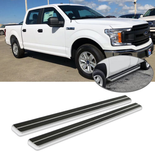 Running Board Aluminum Silver Nerf Bar 4&#034; Fit 2015-2016 Ford F-150 SuperCrew Cab