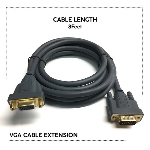 Rocketfish 8Ft VGA Cable Male to Female Monitor Extension Cord