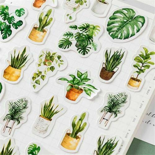 45pcs Green Potted Plant Stickers Sealing Diary Label Sticker DIY Scrapbooking 