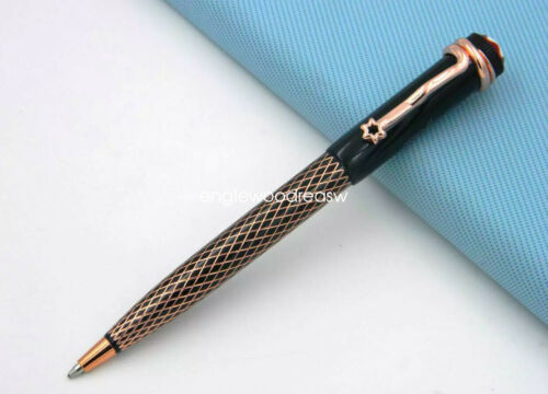New MB Black and Rose Golden Stars Ballpoint and Rollerball Pen High Quality 