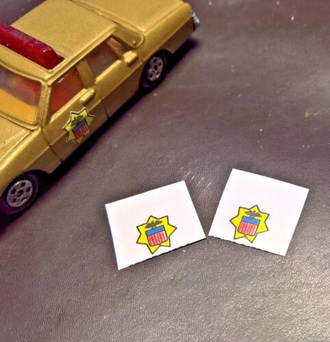 Matchbox Lesney,Hot wheels,ect 1/64 scale Set of 2 State Patrol Door Stickers 