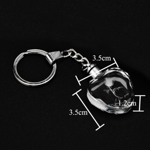 Souvenir Key Chain Fairy Love Heart Rose Crystal LED Light Keychain Xmas Keyfob