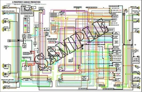 11 x 17 COLOR Wiring Diagram Ford 1987 Mustang Fox Body US Spec 6 pgs 