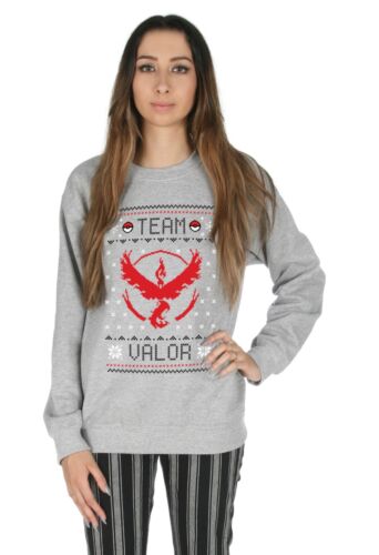 Team Valor Christmas Sweater Top Jumper Sweatshirt Xmas Ugly Pokemon Go Instinct