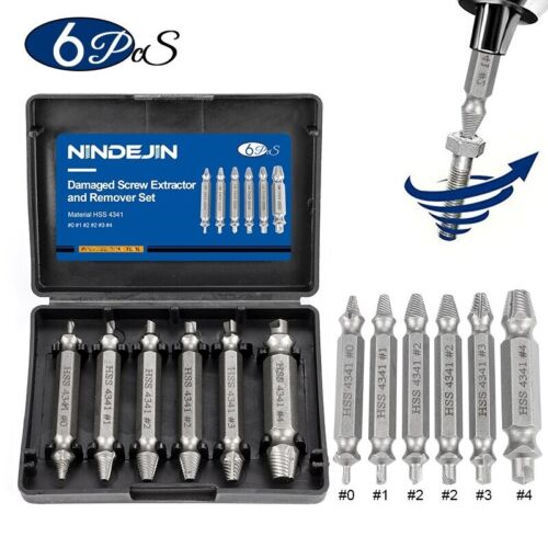 Damaged Screw Extractor Speed Out Drill Bits Broken Bolt Remover Tool Set 