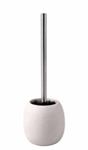 Grey White Sand Stone Effect Ceramic Toilet Brush /& Round Holder Bathroom Brush