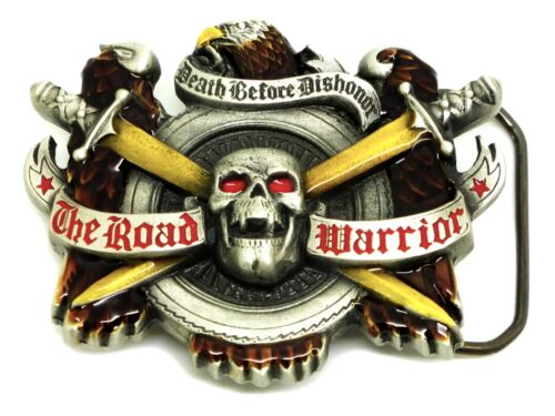 Biker Belt Buckle Skull & Eagle Road Warrior Authentic Great American Products 