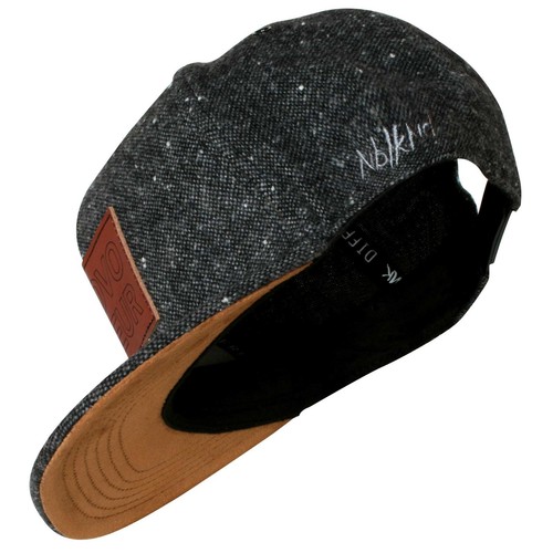 Nebelkind Snapback Cap graumeliert edel Patch aus Leder onesize unisex