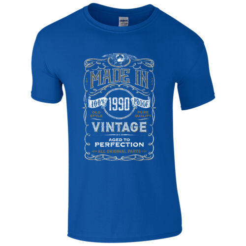 Made in 1990 T-Shirt Born 29th Year Birthday Age Present Vintage Funny Mens Gift