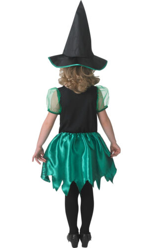 Filles vert araignée sorcière halloween spooky emerald fancy dress costume âge 5-10