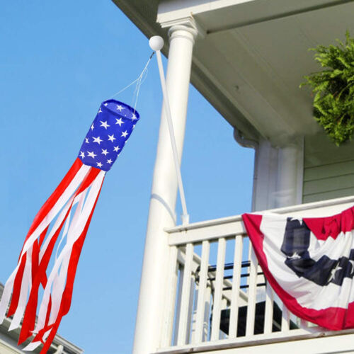 Stripes Garden American Flag Windsock USA Hanging Decoration Patriotic Support