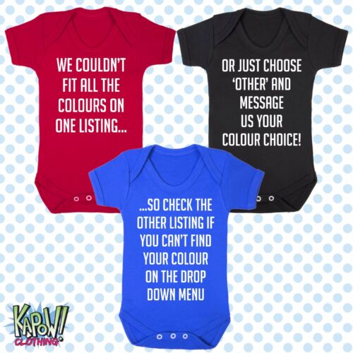 Custom Personalised BABY GROW Body Suit Sleep Vest Romper Gift-Choose text//logo3