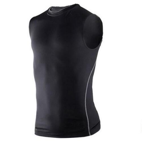 Men Compression Armour Base Layer Gym Sport Thermal Tight Slim Tops T-Shirt Tank