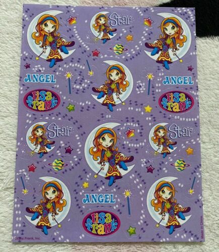 Lisa Frank Star Moon Girl Angel Sticker Sheet S100-A2001 