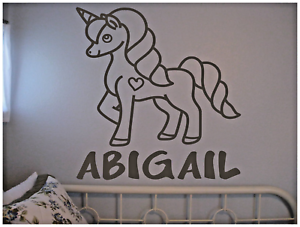 UNICORN w// CHILD/'S NAME PERSONALIZED 22/" TALL LARGE WALL VINYL ART DECAL DECOR