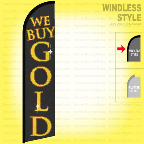 Windless Swooper Flag 2.5x11.5 ft Tall Feather Banner Sign kf WE BUY GOLD 