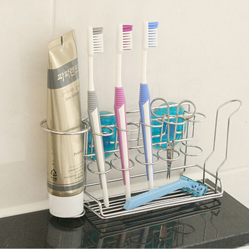 Stopia Steel Toothbrush Holder Wall Mount Home Bathroom Suction Cup Rack Hanger 