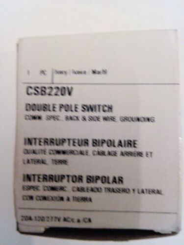 Cooper CSB220V Commercial Grade Double Pole Switch 20 Amp Ivory No-Tax